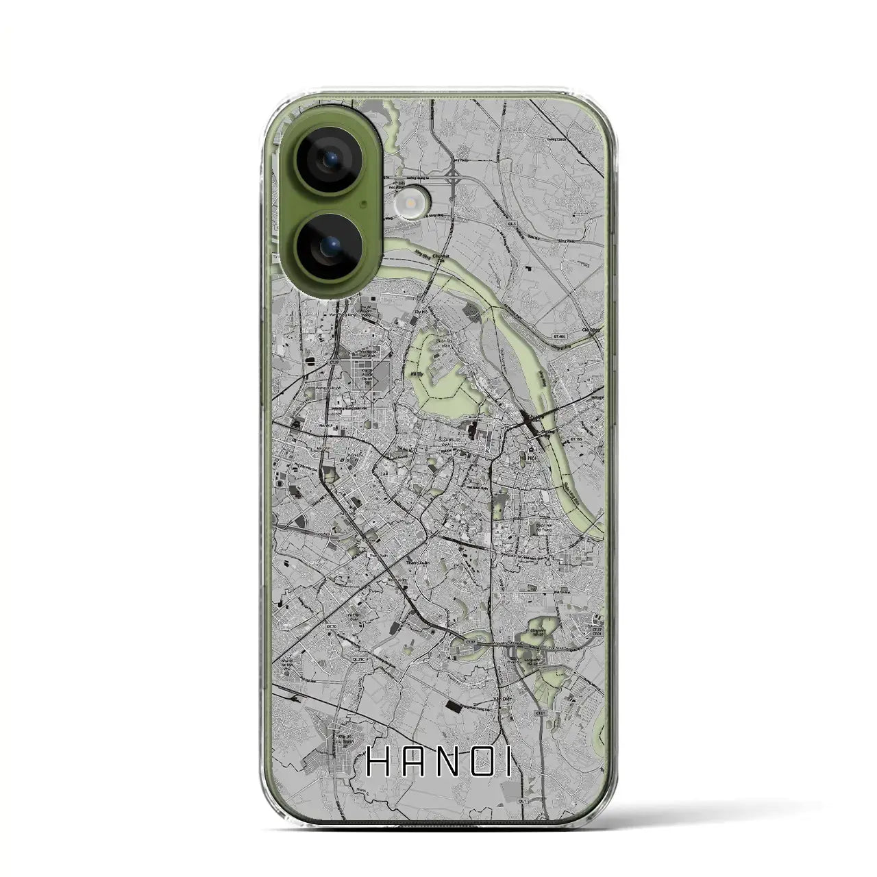 【ハノイ(ベトナム)】地図柄iPhoneケース(クリアタイプ)