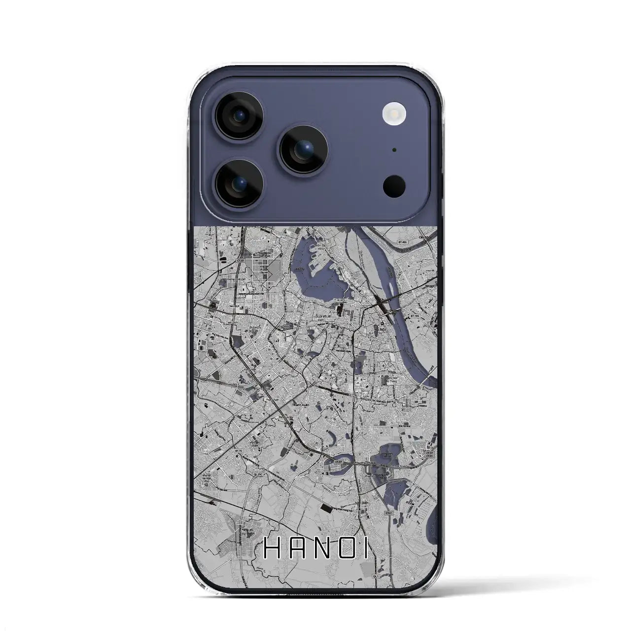 【ハノイ(ベトナム)】地図柄iPhoneケース(クリアタイプ)