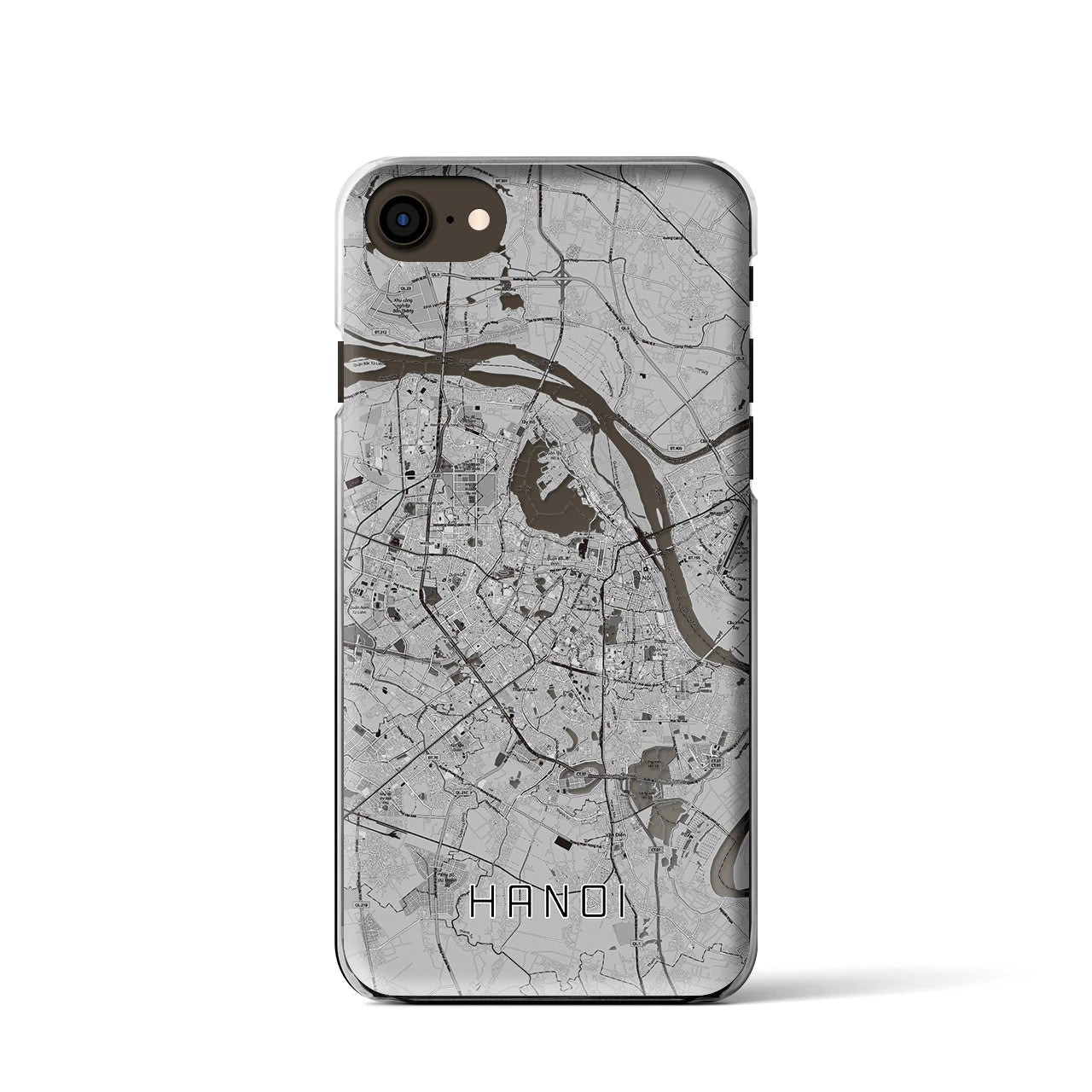 【ハノイ(ベトナム)】地図柄iPhoneケース(クリアタイプ)