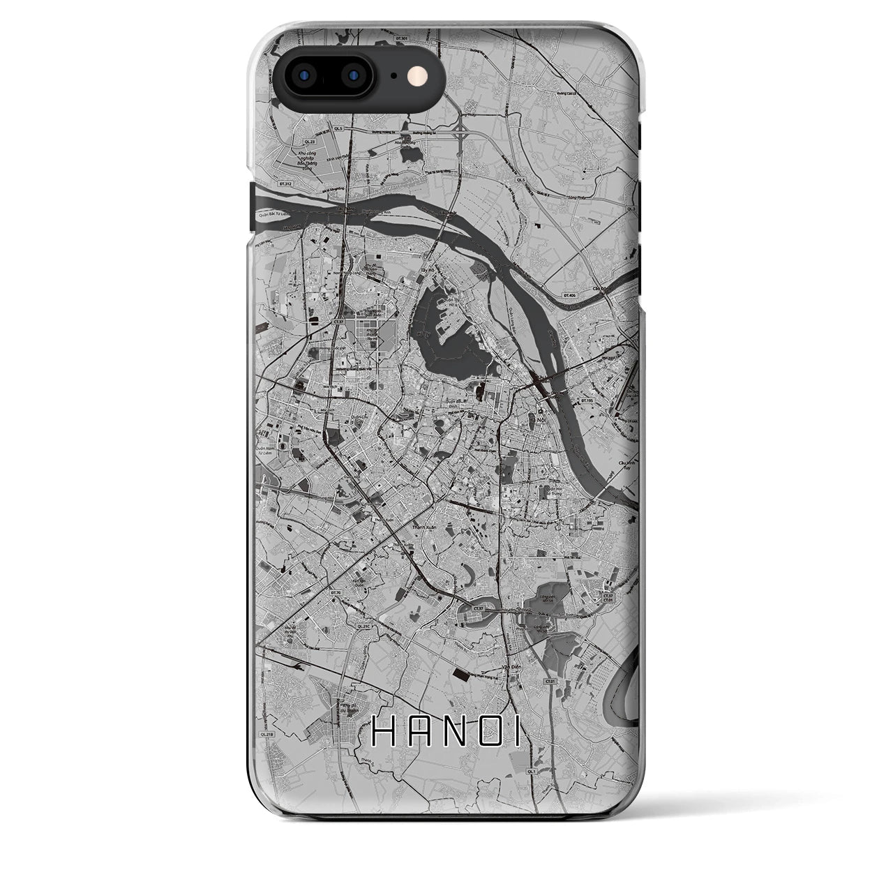 【ハノイ(ベトナム)】地図柄iPhoneケース(クリアタイプ)