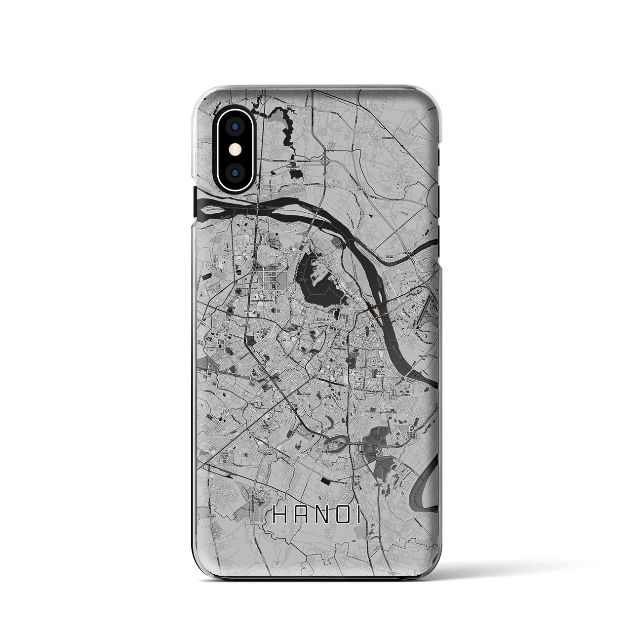 【ハノイ(ベトナム)】地図柄iPhoneケース(クリアタイプ)