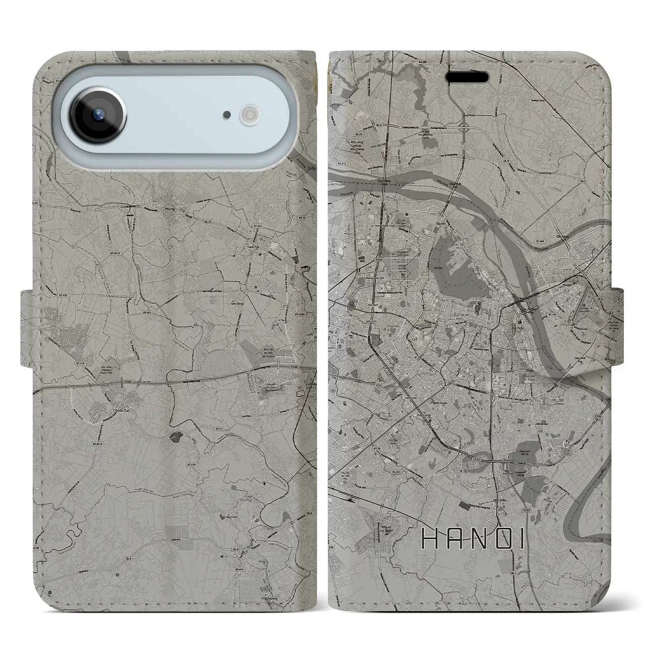 【ハノイ(ベトナム)】地図柄iPhoneケース(手帳タイプ)