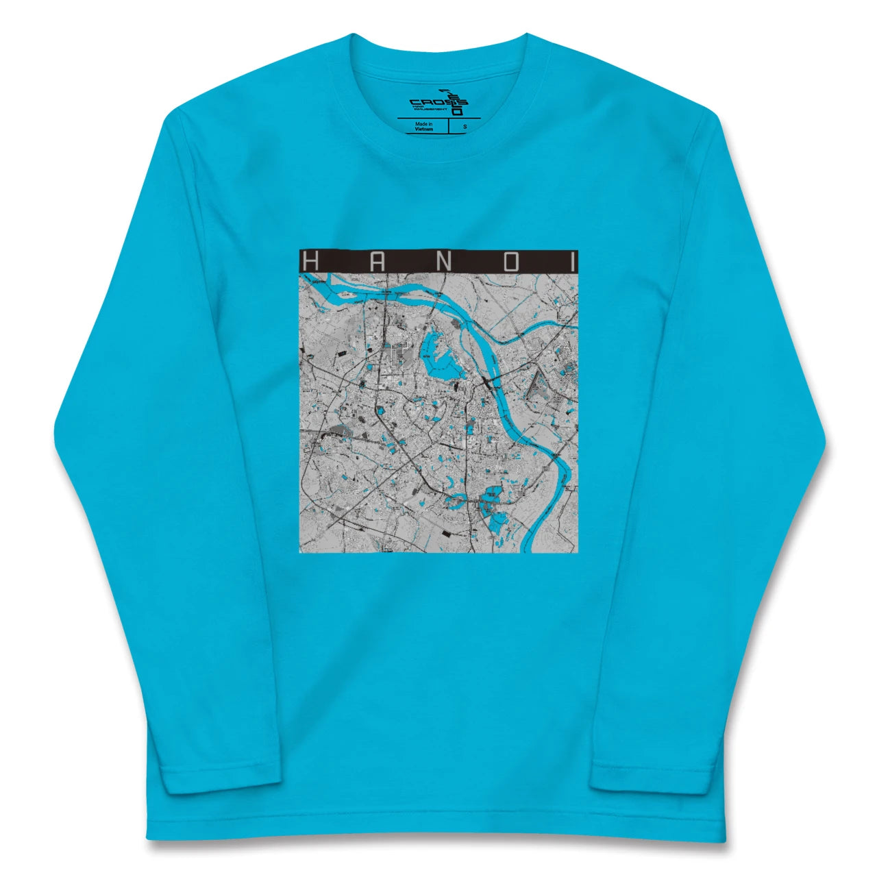 【ハノイ(ベトナム)】地図柄ロングスリーブTシャツ
