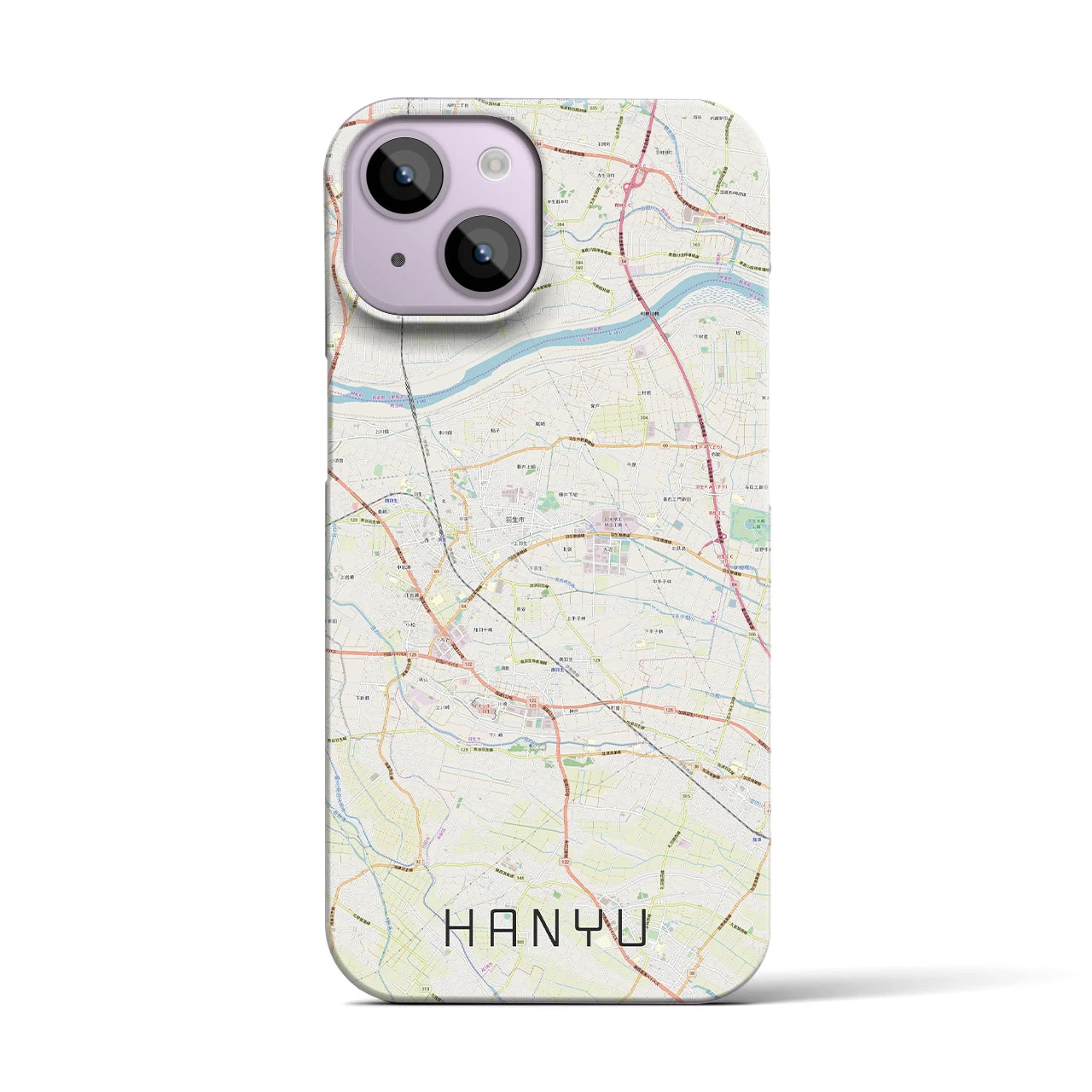 【羽生(埼玉県)】地図柄iPhoneケース(バックカバータイプ)
