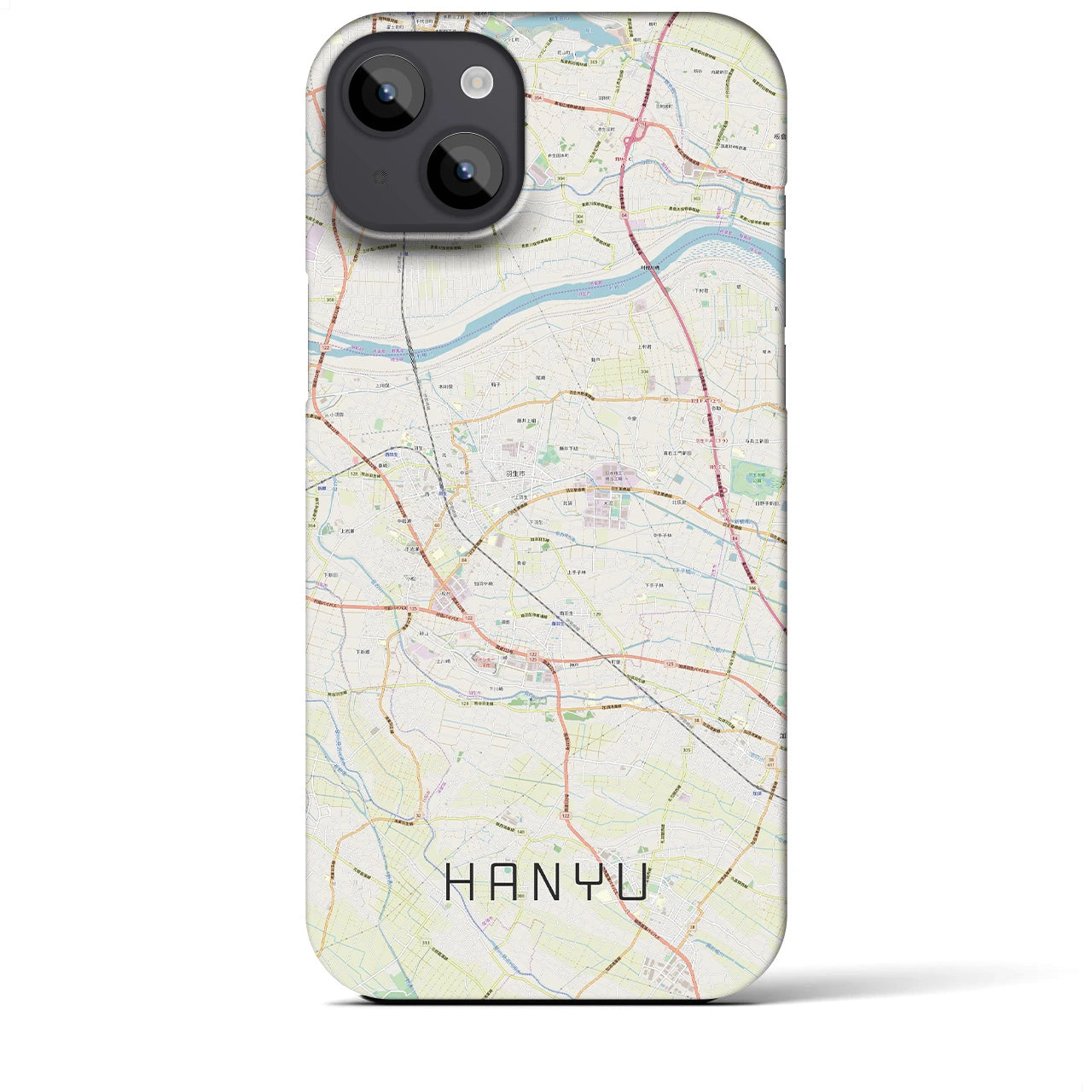 【羽生(埼玉県)】地図柄iPhoneケース(バックカバータイプ)