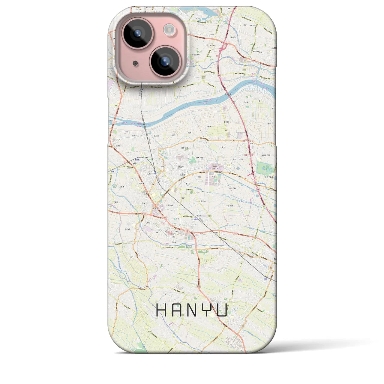 【羽生(埼玉県)】地図柄iPhoneケース(バックカバータイプ)
