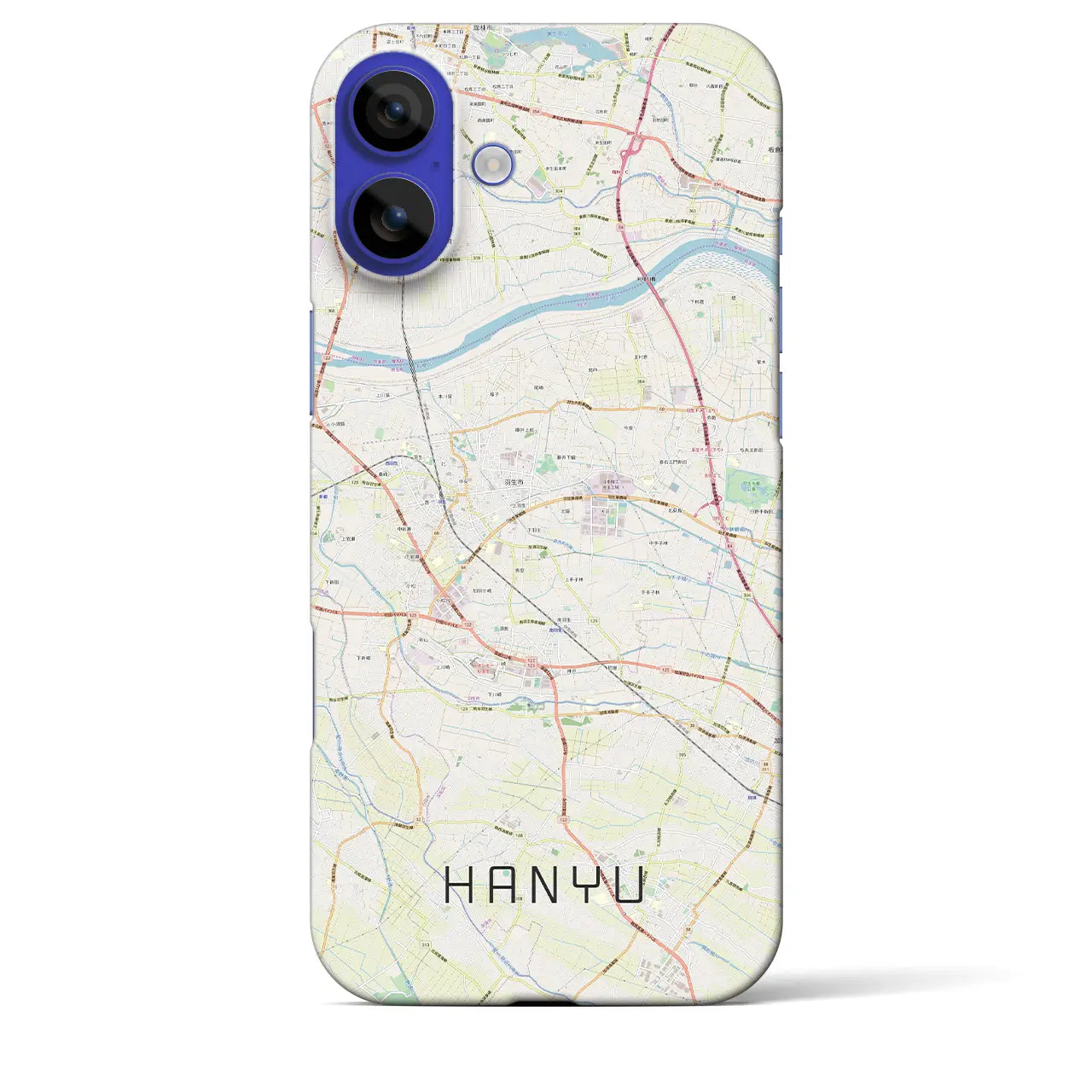 【羽生(埼玉県)】地図柄iPhoneケース(バックカバータイプ)ナチュラル・iPhone 16 Pro Max 用