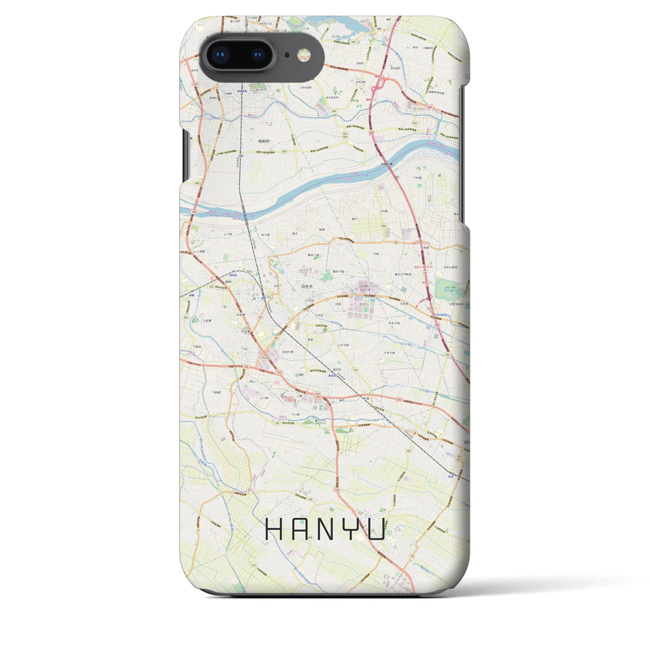【羽生(埼玉県)】地図柄iPhoneケース(バックカバータイプ)