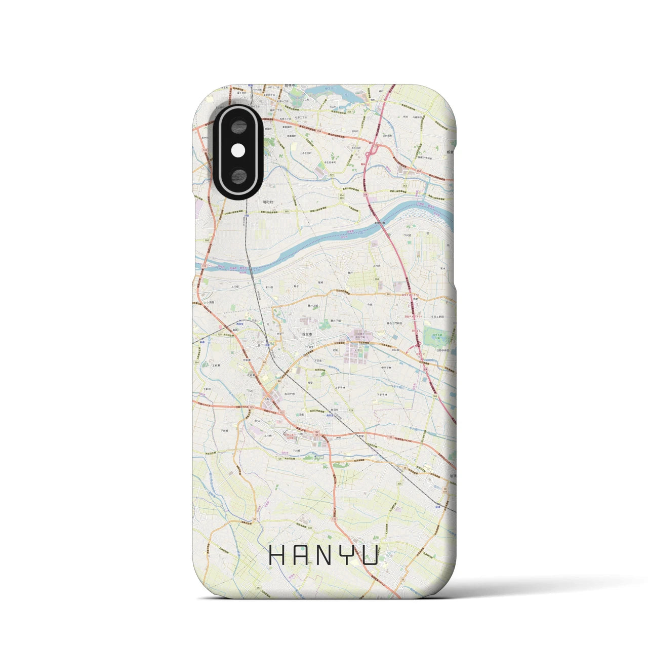 【羽生(埼玉県)】地図柄iPhoneケース(バックカバータイプ)