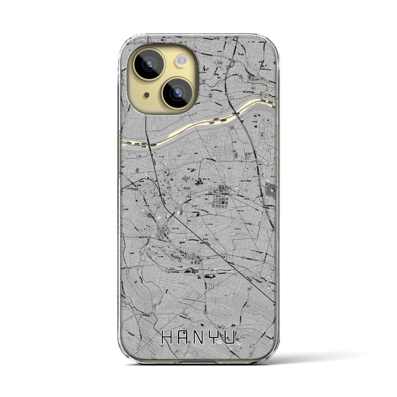 【羽生(埼玉県)】地図柄iPhoneケース(クリアタイプ)