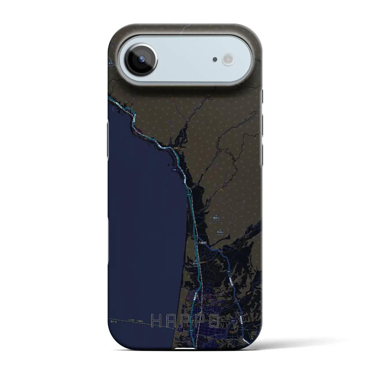 【八峰(秋田県)】地図柄iPhoneケース(バックカバータイプ)
