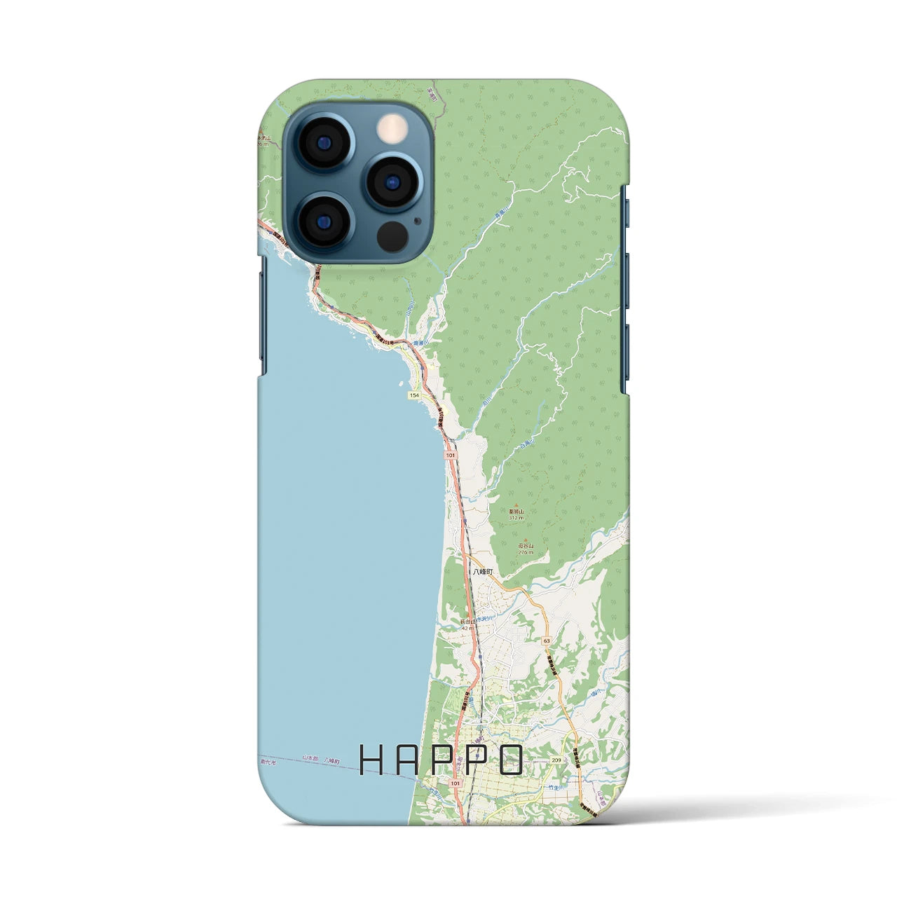 【八峰(秋田県)】地図柄iPhoneケース(バックカバータイプ)