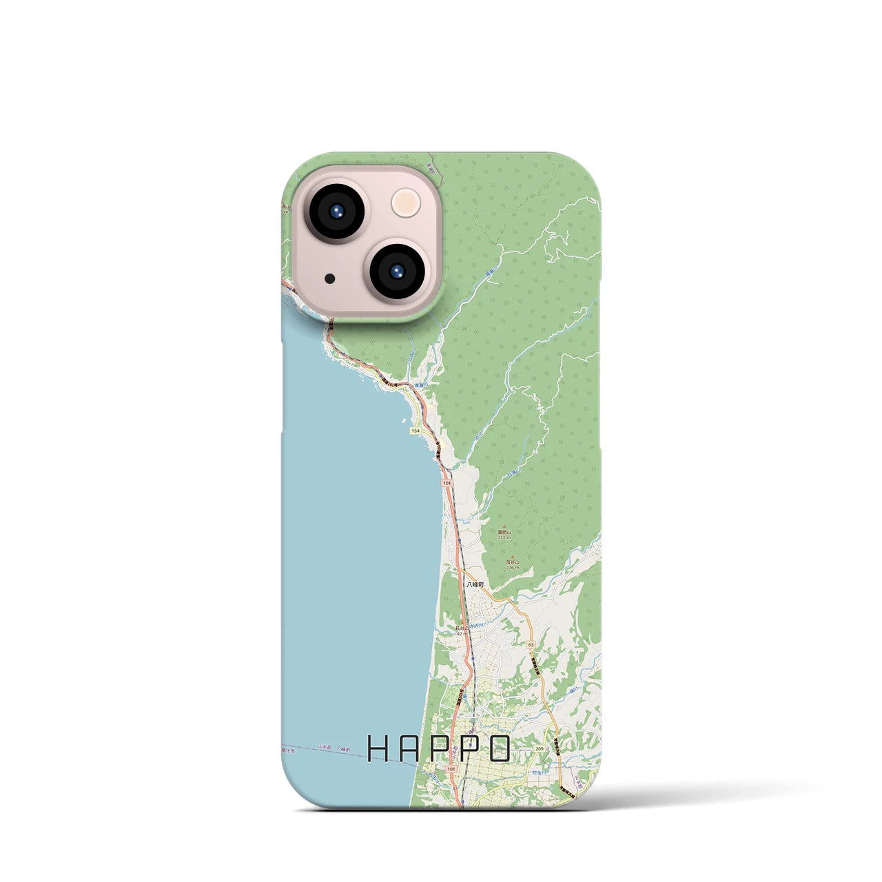 【八峰(秋田県)】地図柄iPhoneケース(バックカバータイプ)