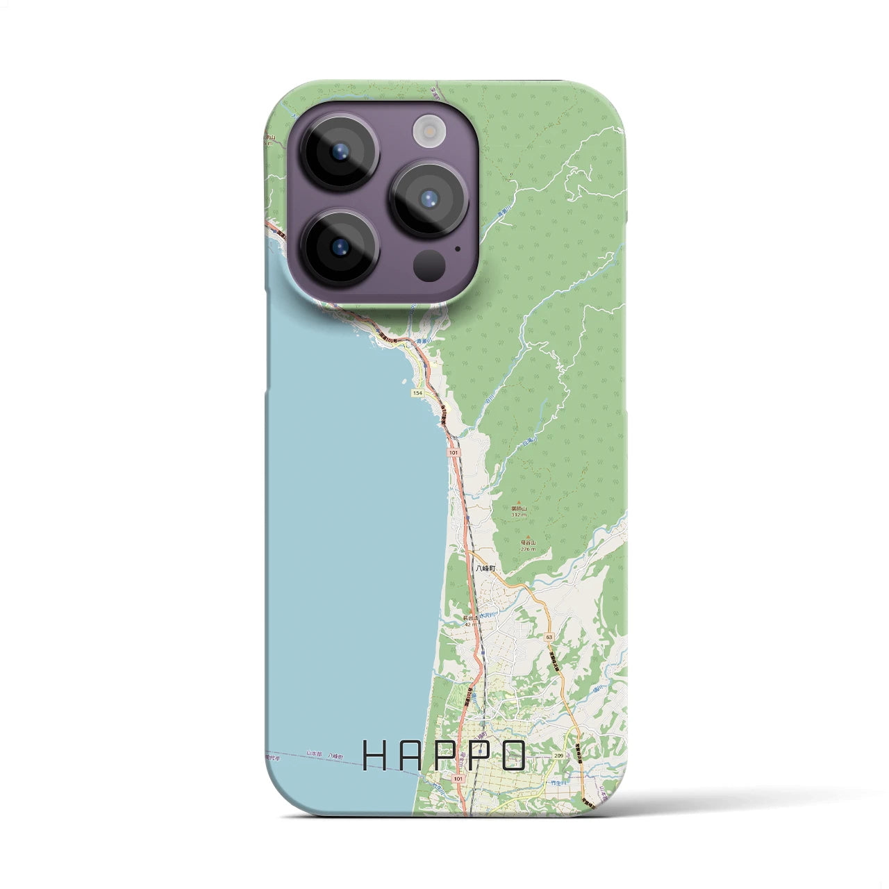 【八峰(秋田県)】地図柄iPhoneケース(バックカバータイプ)