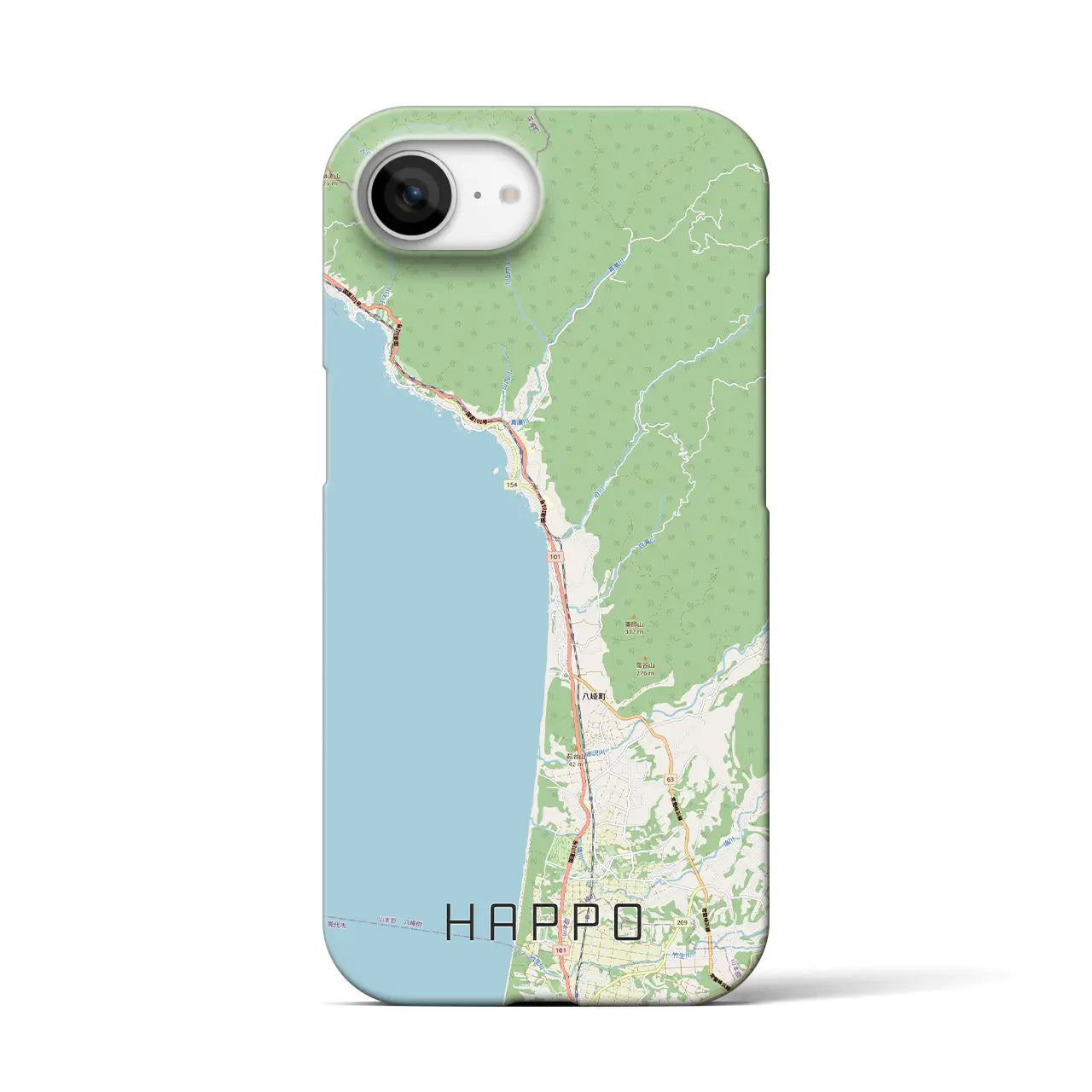 【八峰(秋田県)】地図柄iPhoneケース(バックカバータイプ)