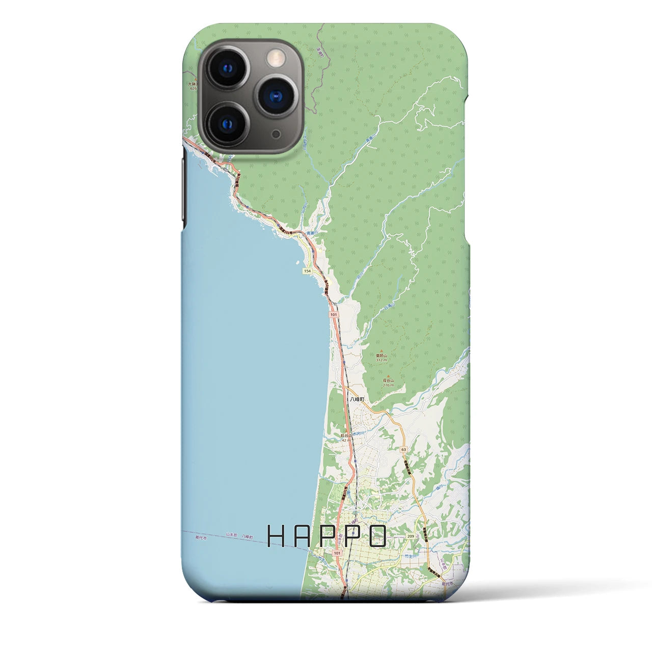 【八峰(秋田県)】地図柄iPhoneケース(バックカバータイプ)