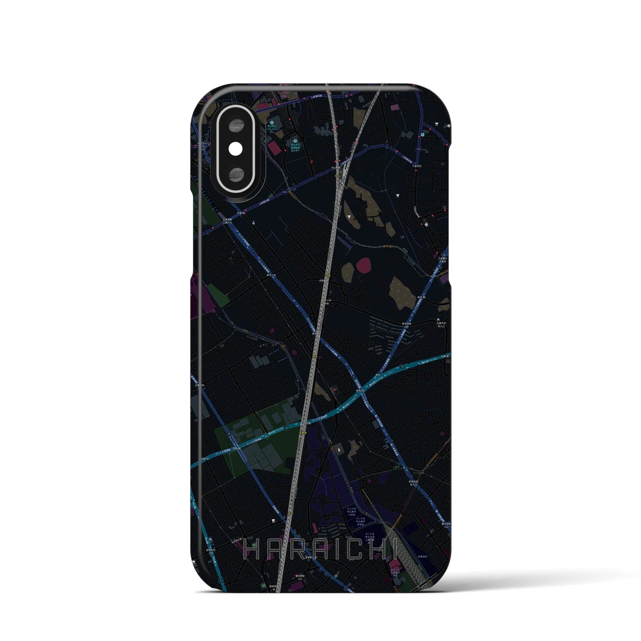 【原市(埼玉県)】地図柄iPhoneケース(バックカバータイプ)