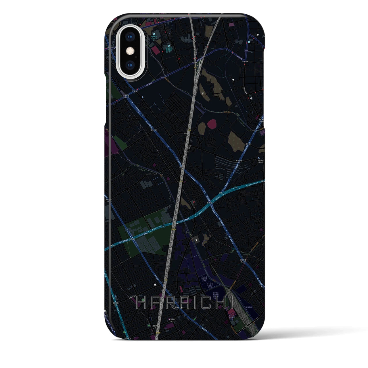 【原市(埼玉県)】地図柄iPhoneケース(バックカバータイプ)