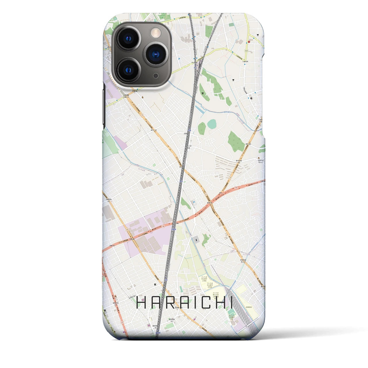 【原市(埼玉県)】地図柄iPhoneケース(バックカバータイプ)