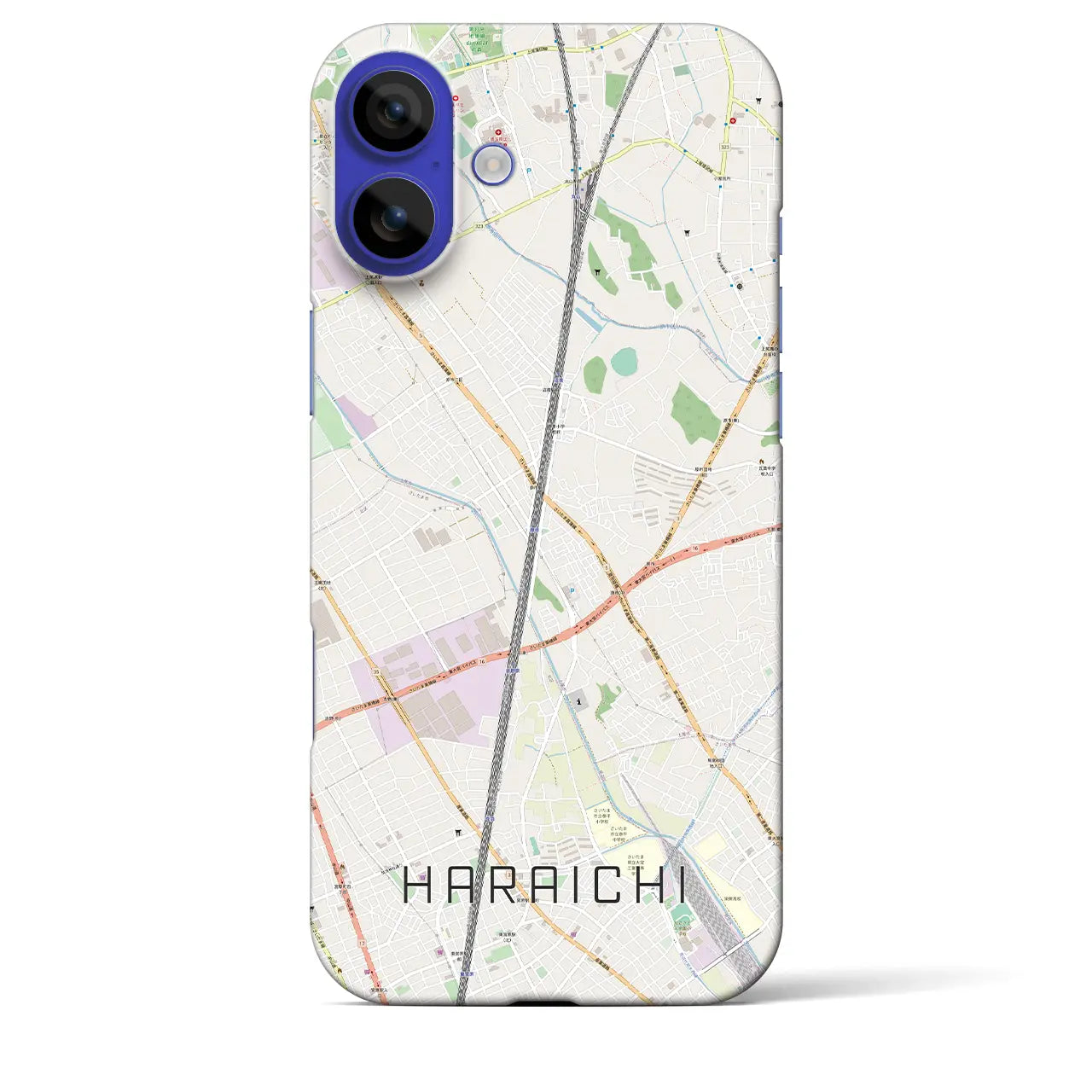 【原市(埼玉県)】地図柄iPhoneケース(バックカバータイプ)ナチュラル・iPhone 16 Pro Max 用