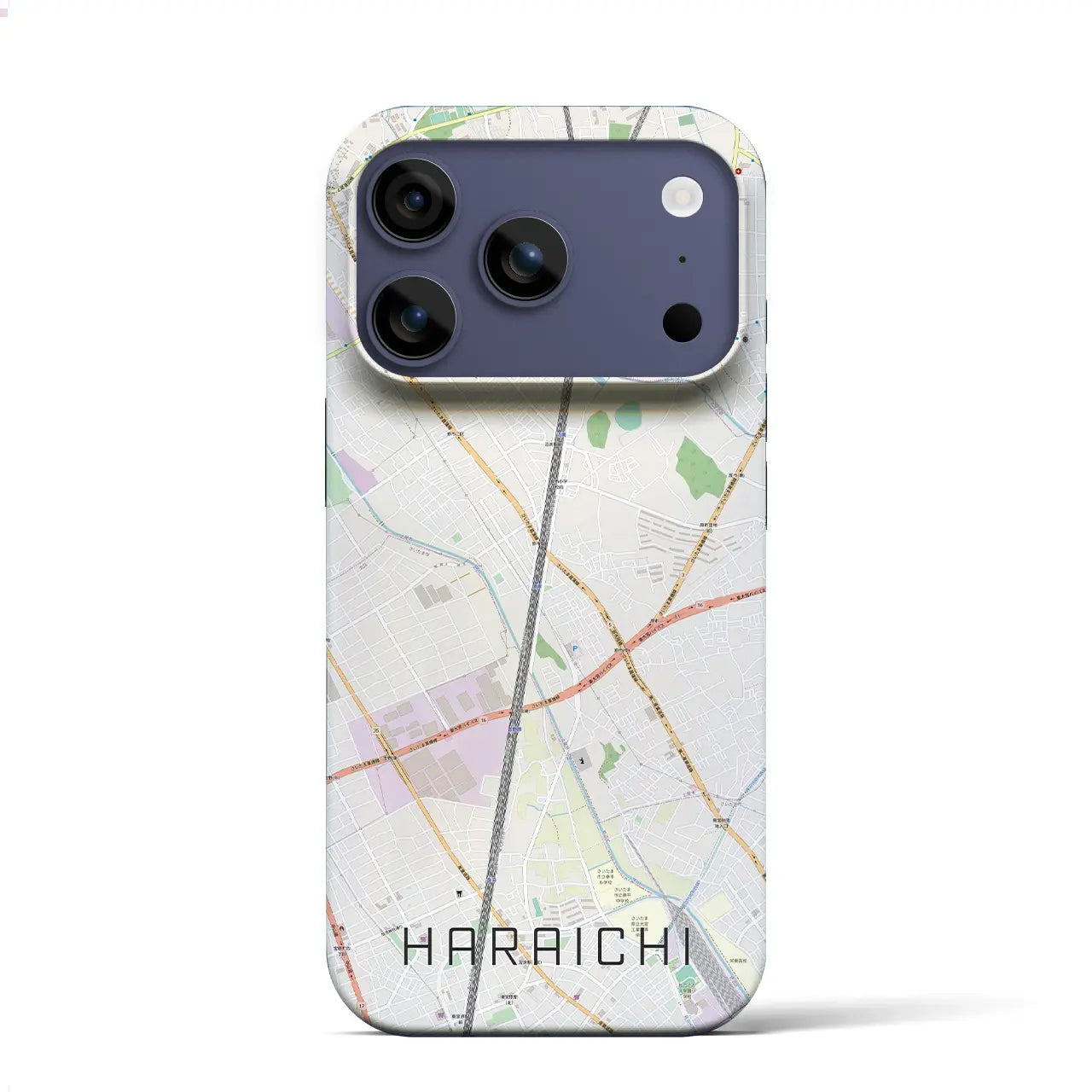 【原市(埼玉県)】地図柄iPhoneケース(バックカバータイプ)ナチュラル・iPhone 17 Pro Max 用