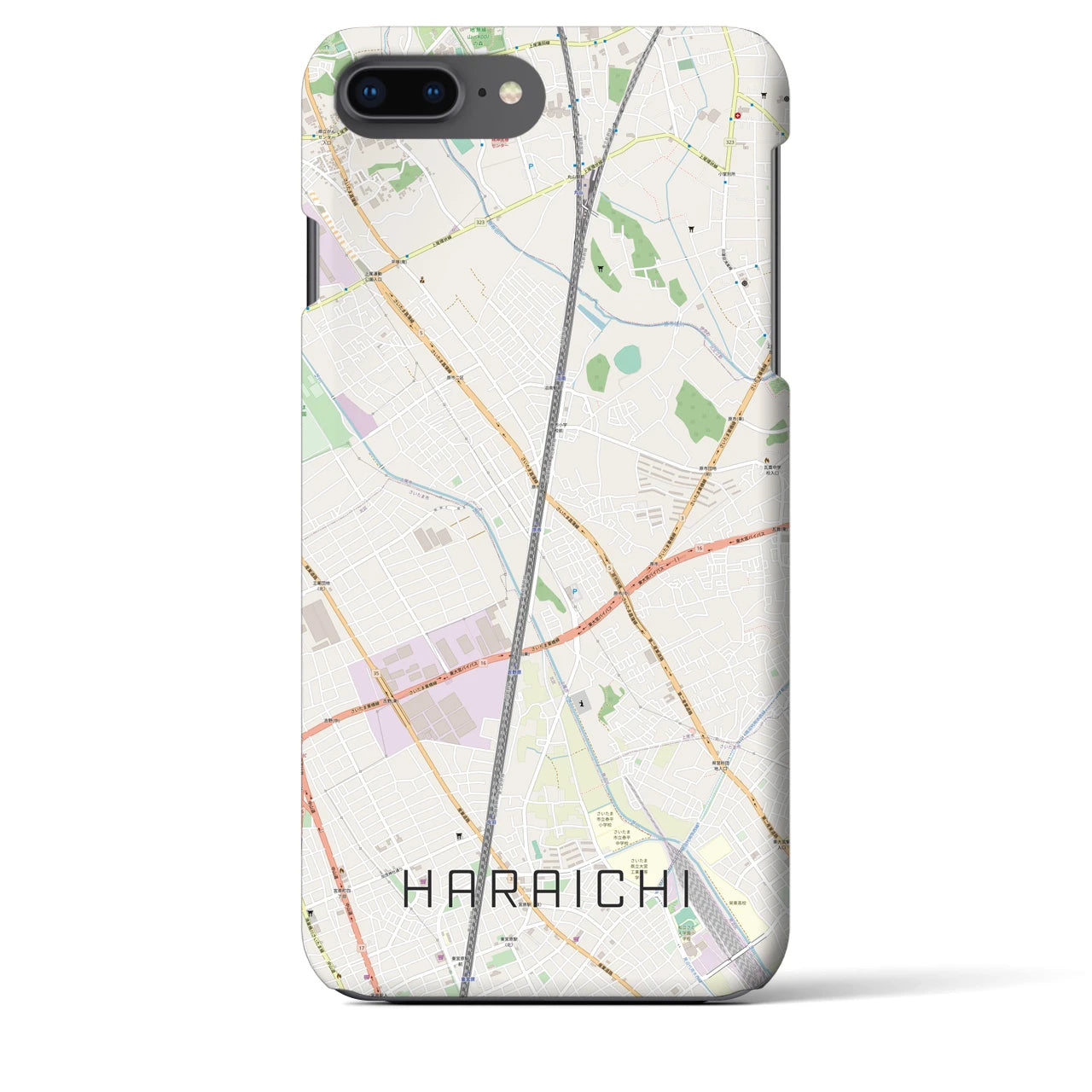 【原市(埼玉県)】地図柄iPhoneケース(バックカバータイプ)