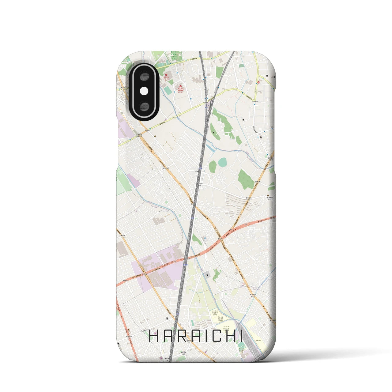 【原市(埼玉県)】地図柄iPhoneケース(バックカバータイプ)
