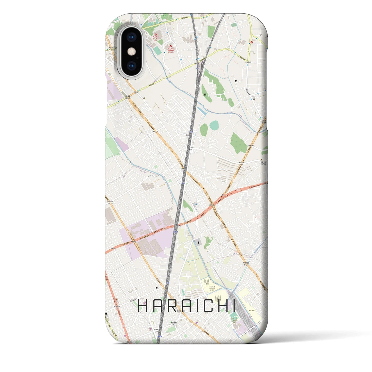 【原市(埼玉県)】地図柄iPhoneケース(バックカバータイプ)