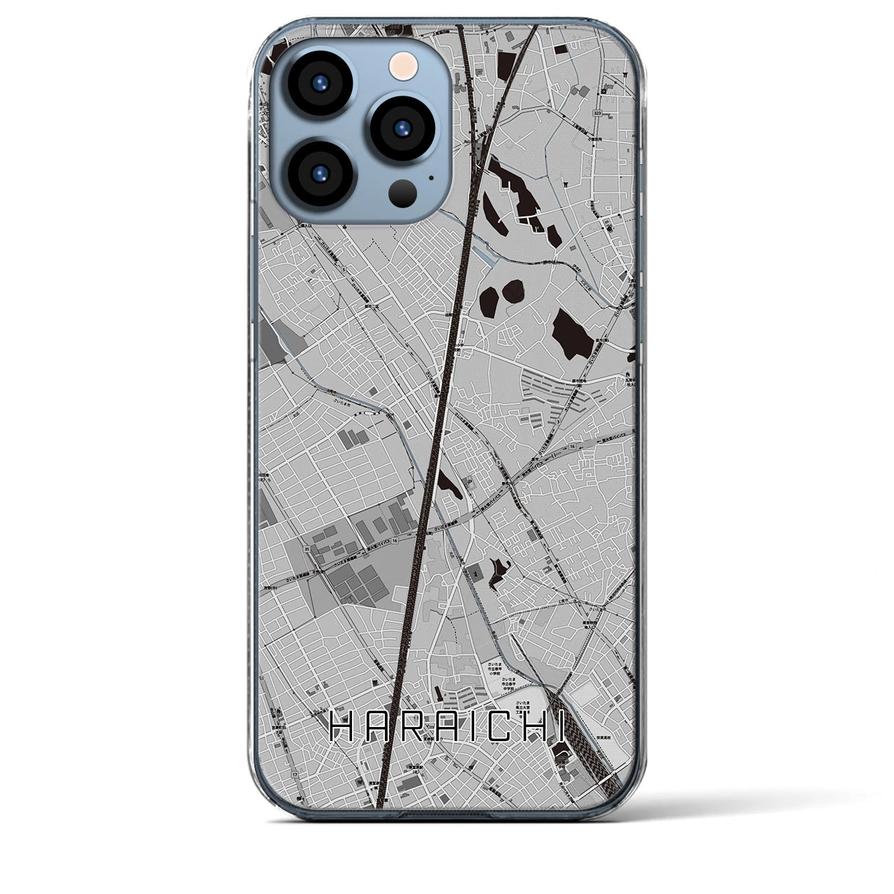 【原市(埼玉県)】地図柄iPhoneケース(クリアタイプ)