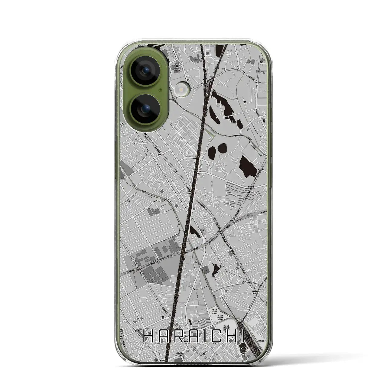 【原市(埼玉県)】地図柄iPhoneケース(クリアタイプ)モノトーン・iPhone 17 Pro Max 用