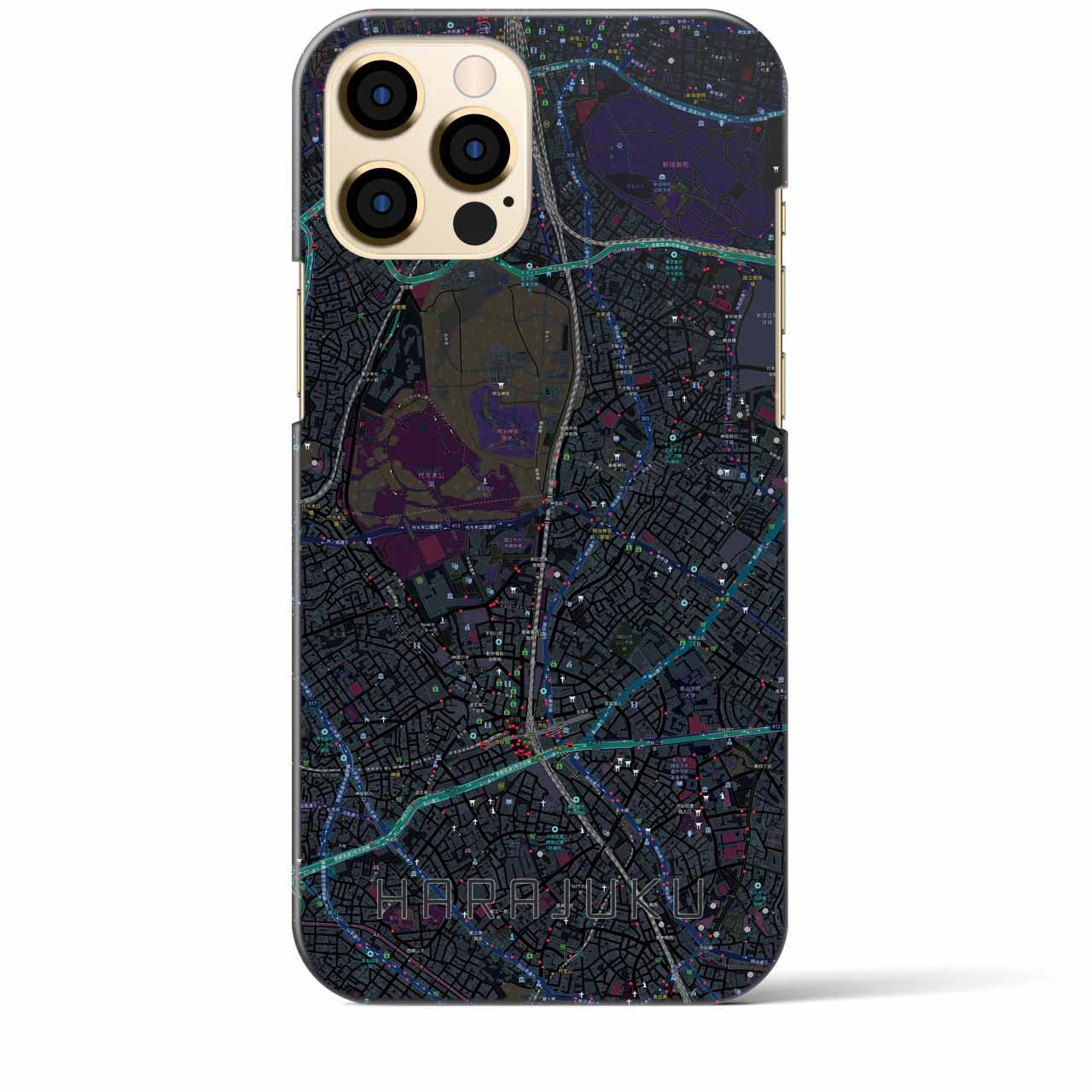 【原宿(東京都)】地図柄iPhoneケース(バックカバータイプ)