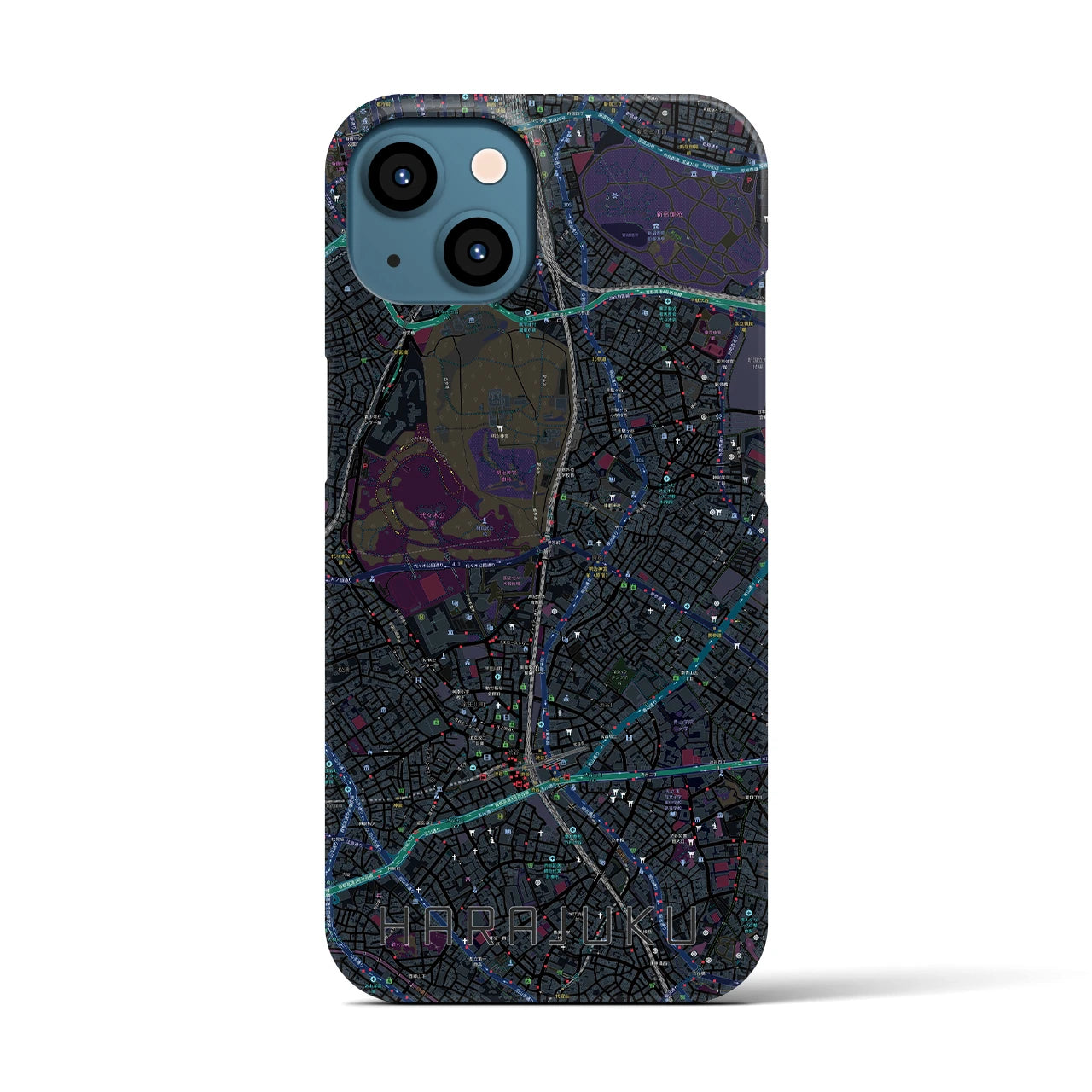 【原宿(東京都)】地図柄iPhoneケース(バックカバータイプ)