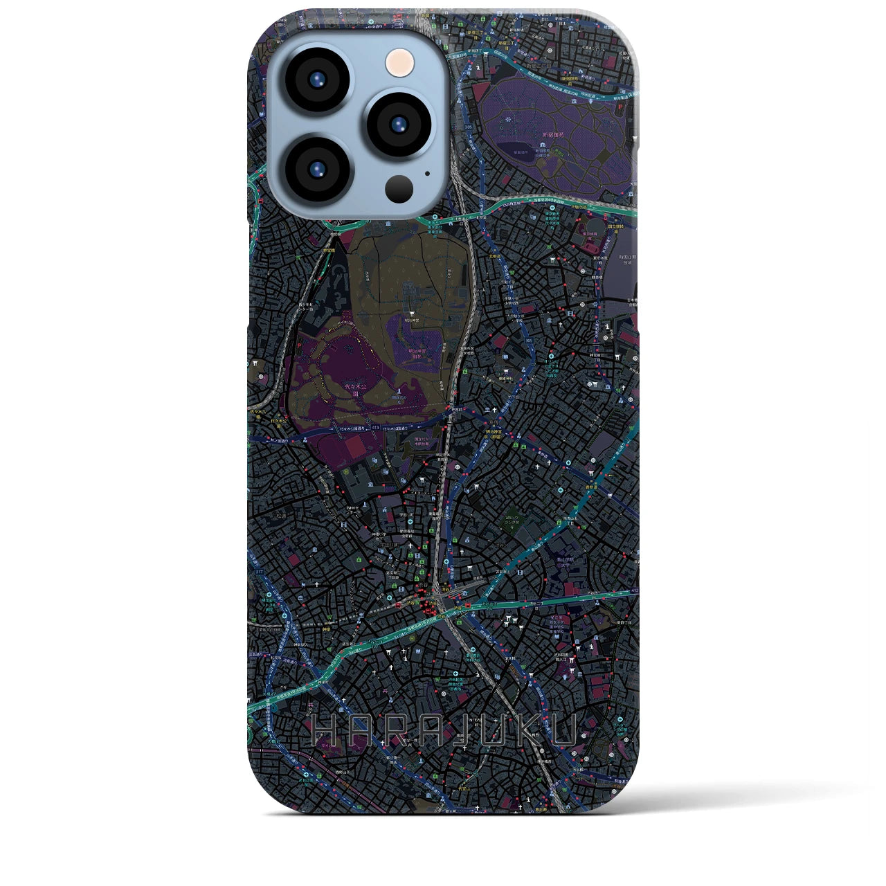 【原宿(東京都)】地図柄iPhoneケース(バックカバータイプ)