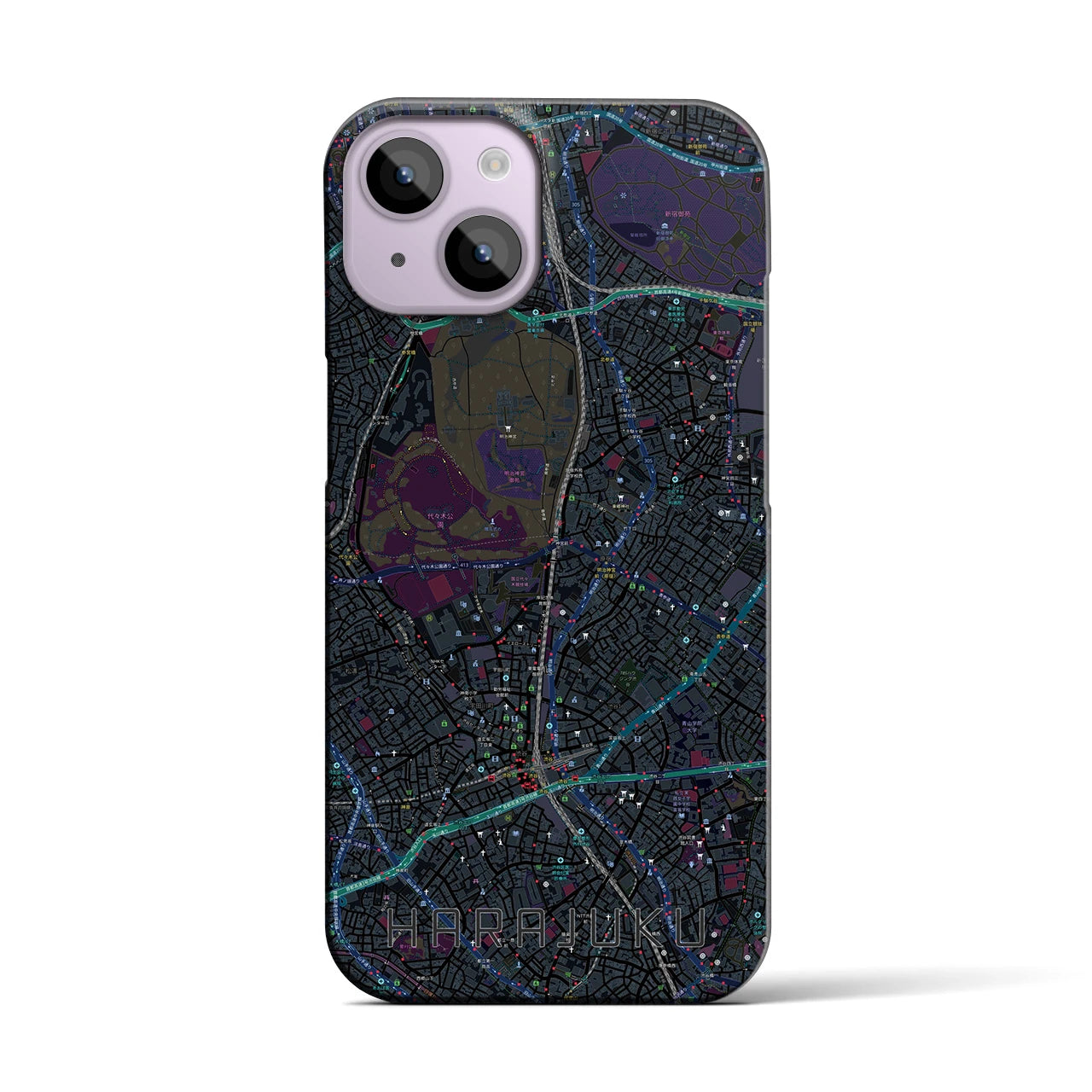 【原宿(東京都)】地図柄iPhoneケース(バックカバータイプ)