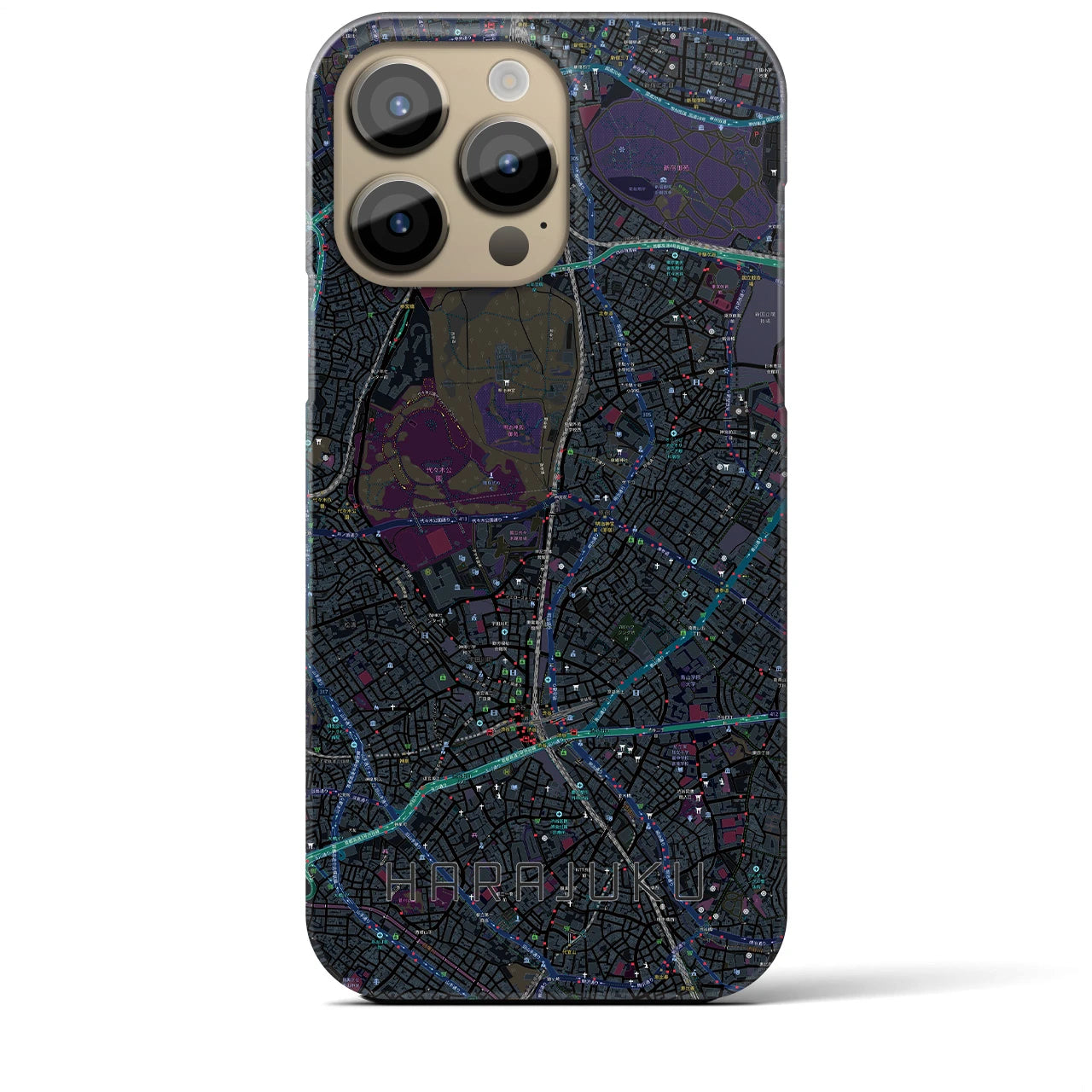 【原宿(東京都)】地図柄iPhoneケース(バックカバータイプ)