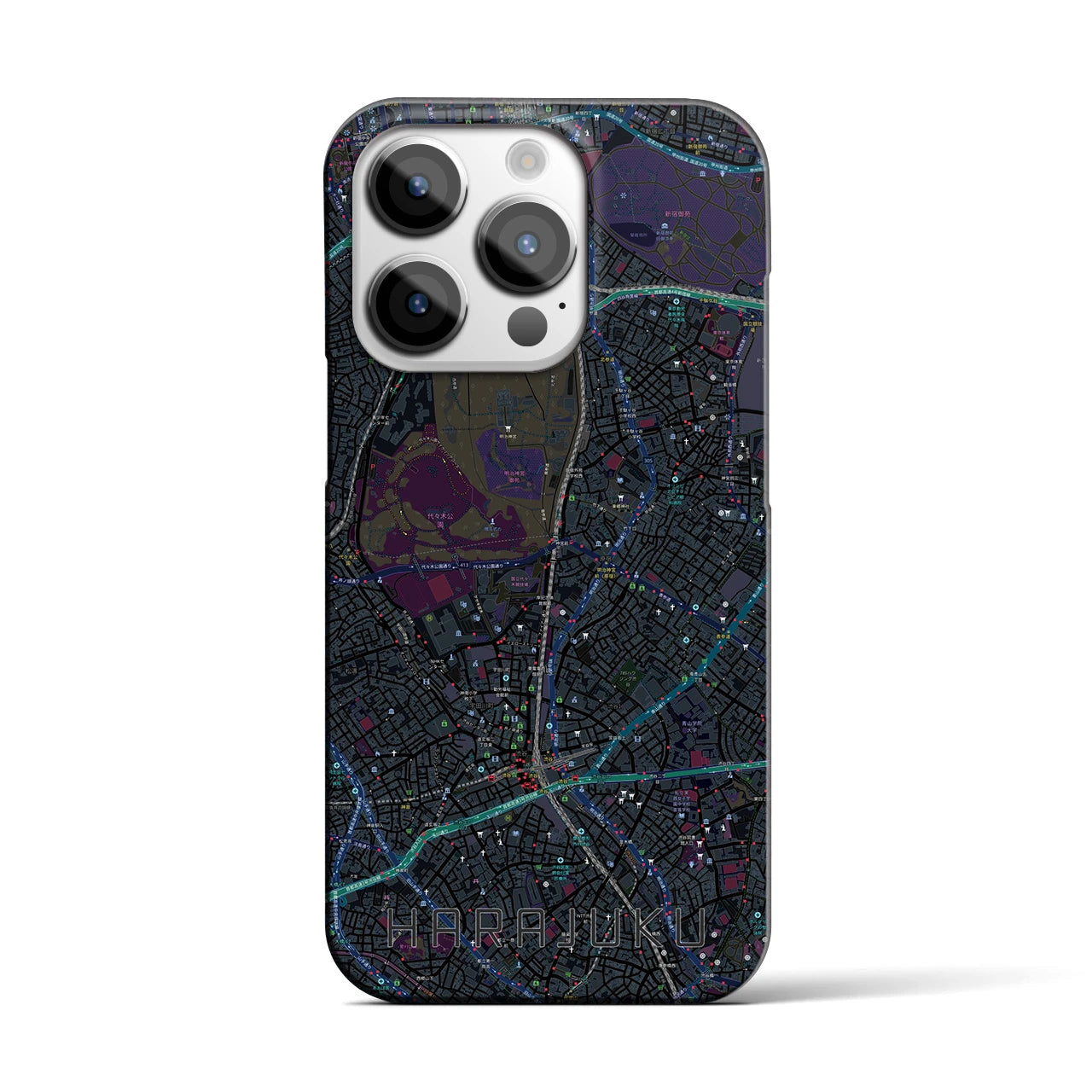 【原宿(東京都)】地図柄iPhoneケース(バックカバータイプ)