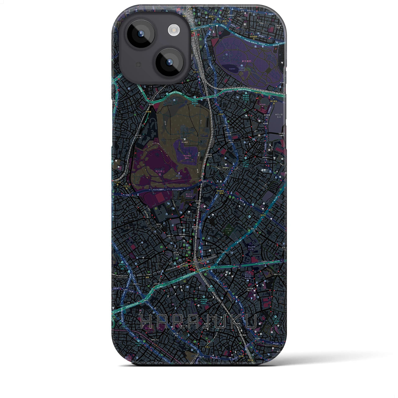 【原宿(東京都)】地図柄iPhoneケース(バックカバータイプ)