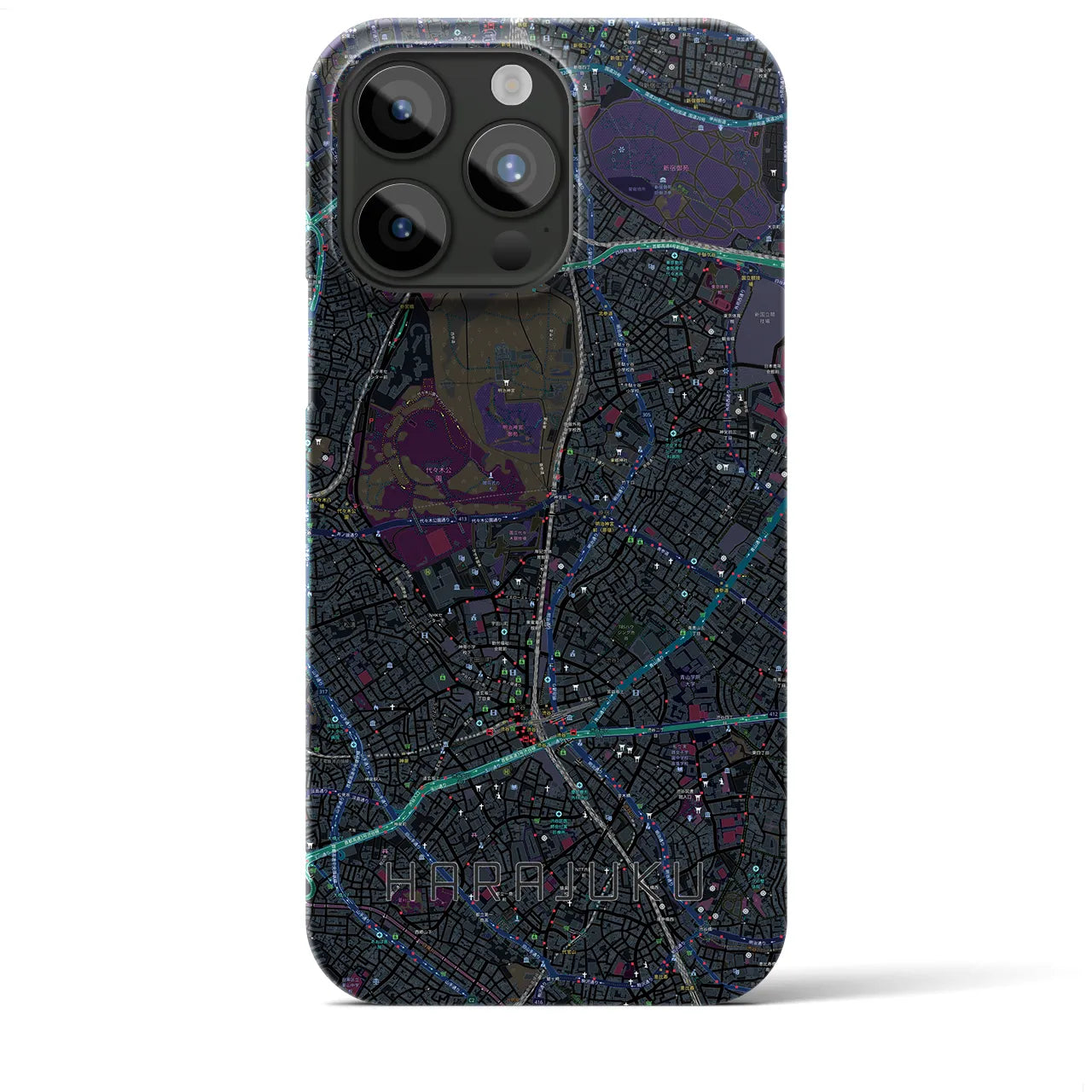 【原宿(東京都)】地図柄iPhoneケース(バックカバータイプ)