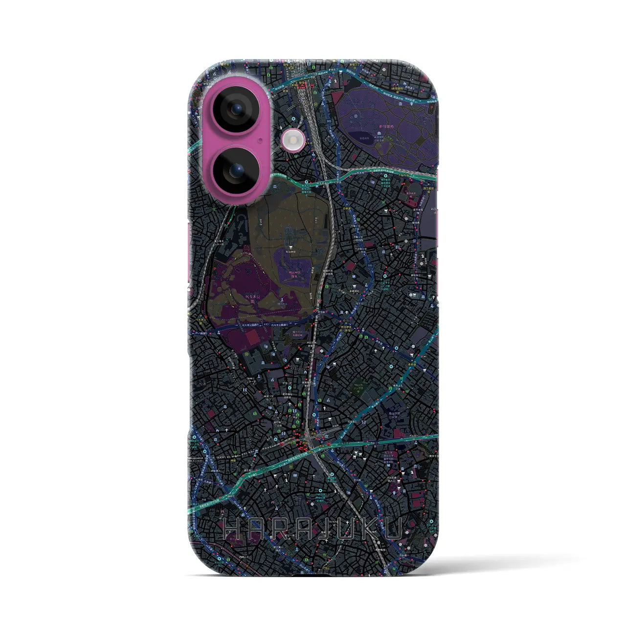 【原宿(東京都)】地図柄iPhoneケース(バックカバータイプ)