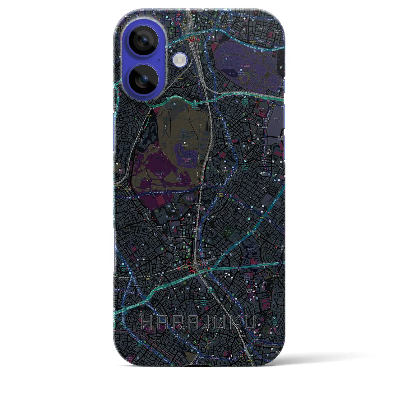 【原宿(東京都)】地図柄iPhoneケース(バックカバータイプ)