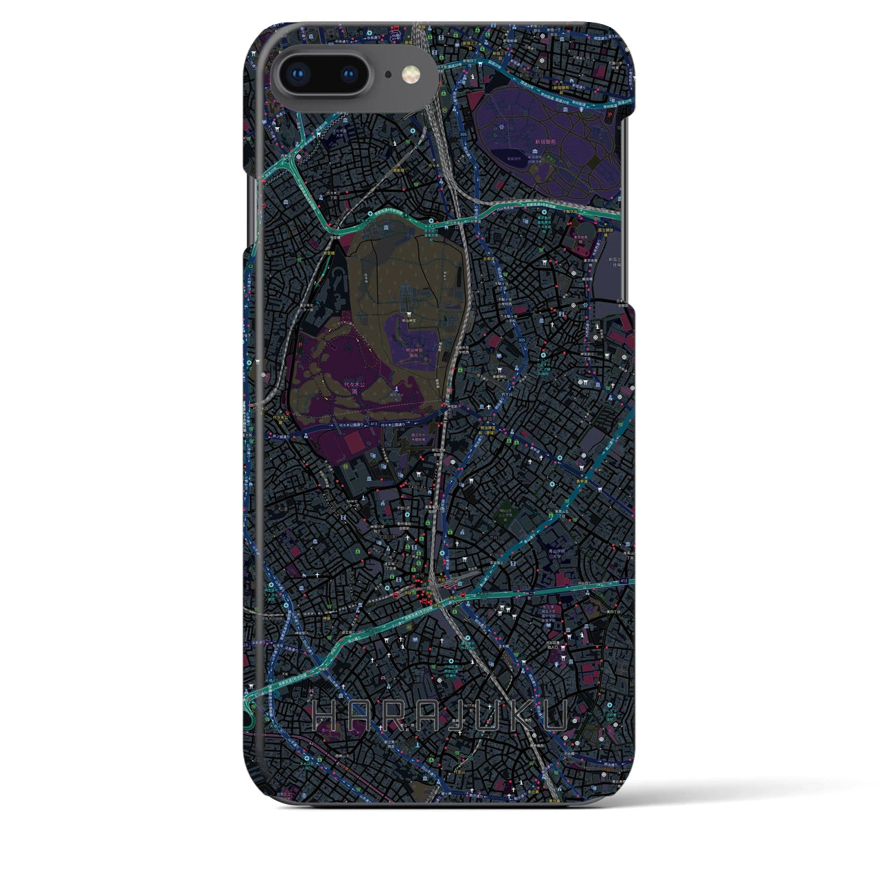 【原宿(東京都)】地図柄iPhoneケース(バックカバータイプ)