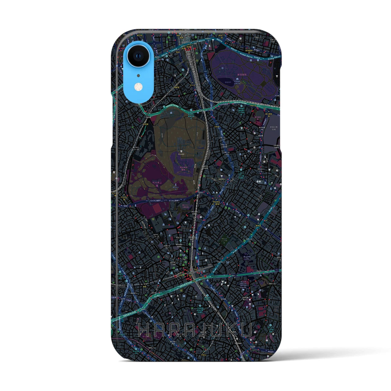 【原宿(東京都)】地図柄iPhoneケース(バックカバータイプ)