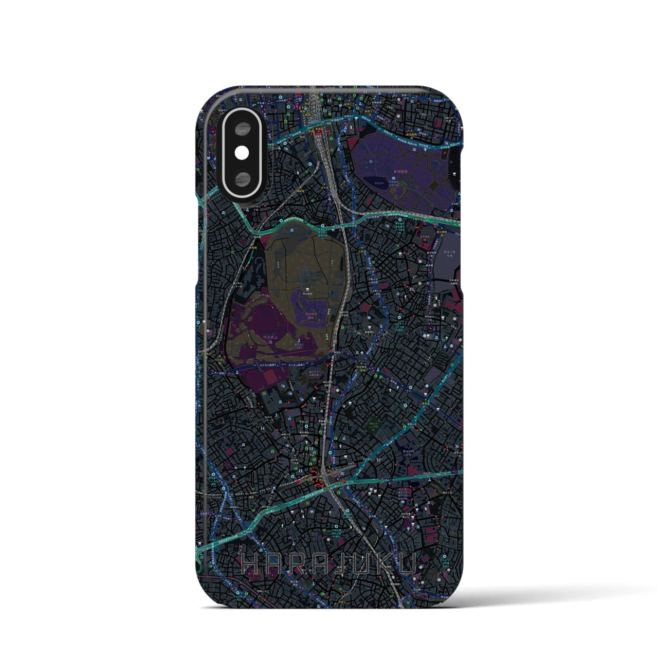【原宿(東京都)】地図柄iPhoneケース(バックカバータイプ)