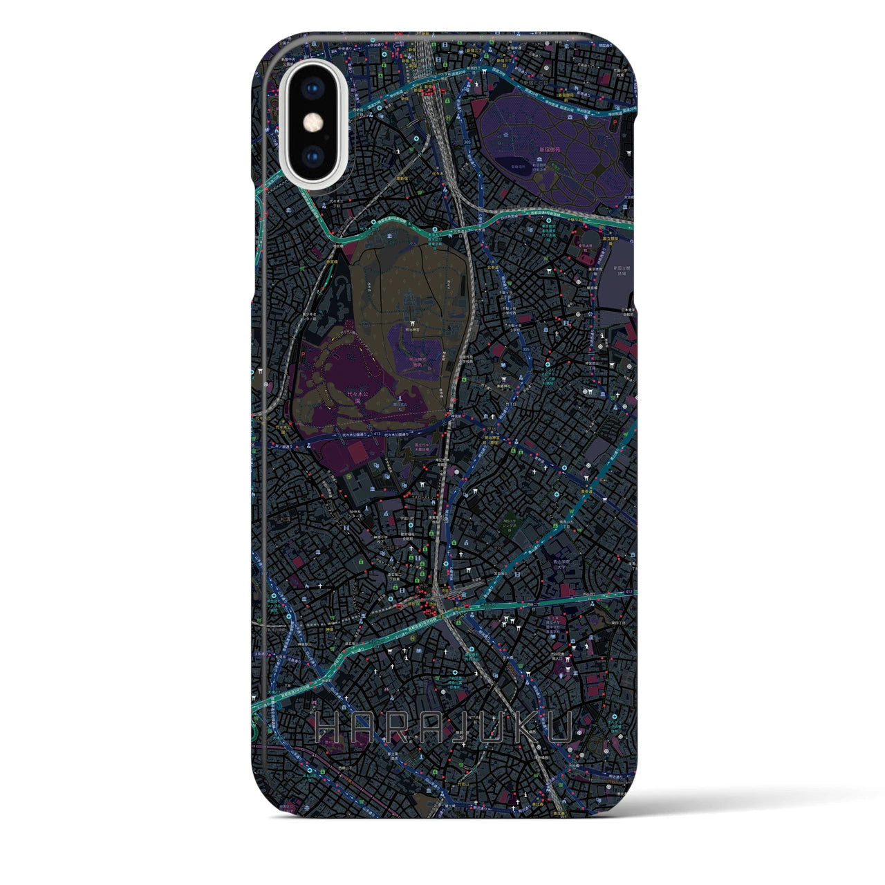 【原宿(東京都)】地図柄iPhoneケース(バックカバータイプ)