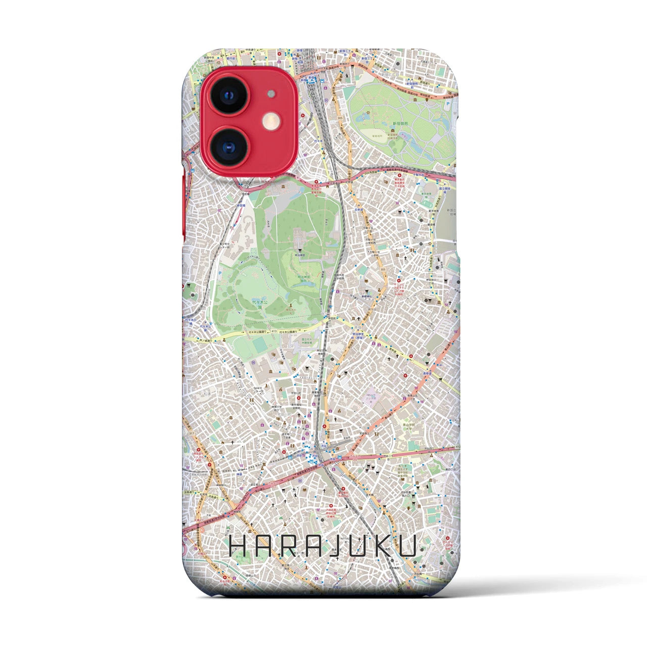 【原宿(東京都)】地図柄iPhoneケース(バックカバータイプ)