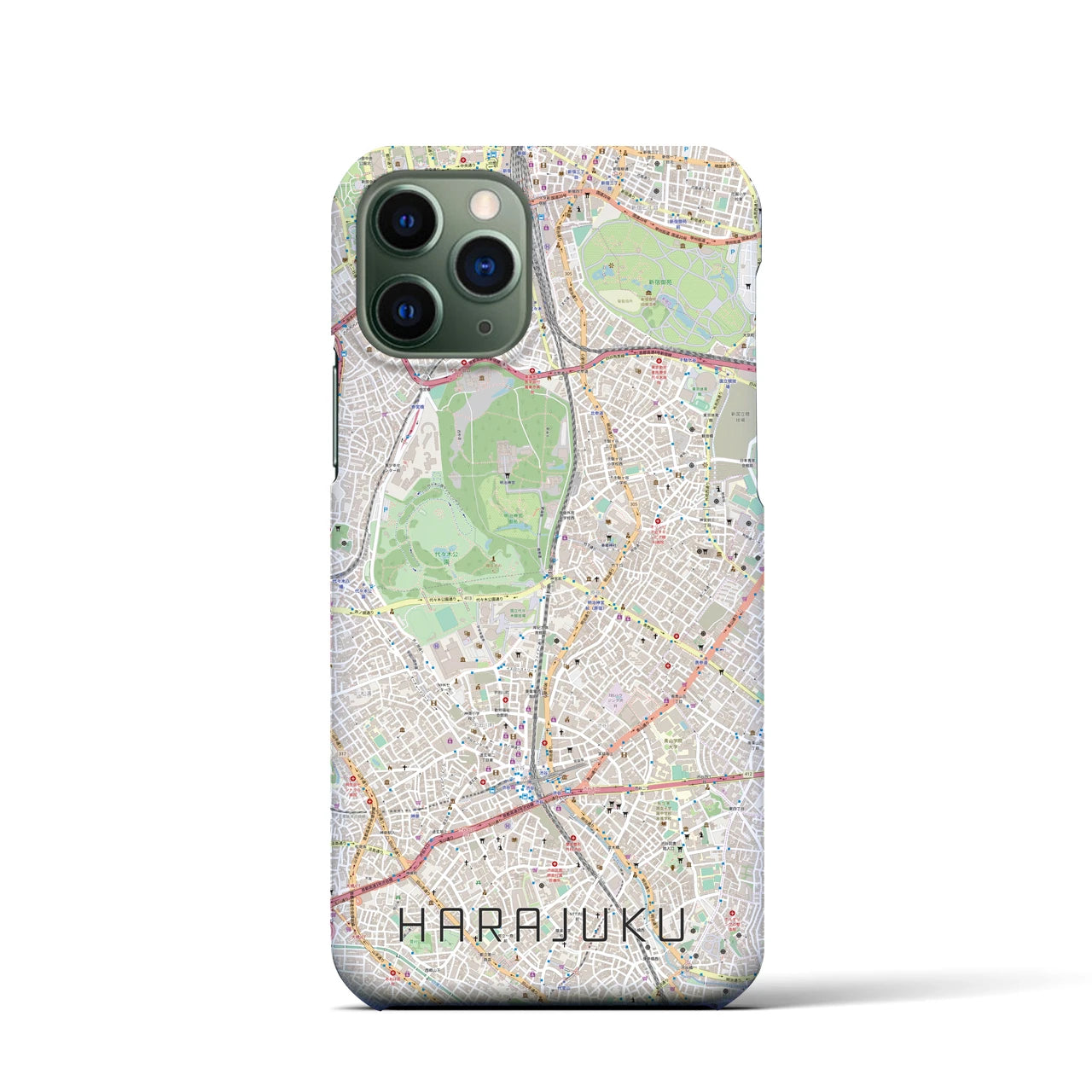 【原宿(東京都)】地図柄iPhoneケース(バックカバータイプ)