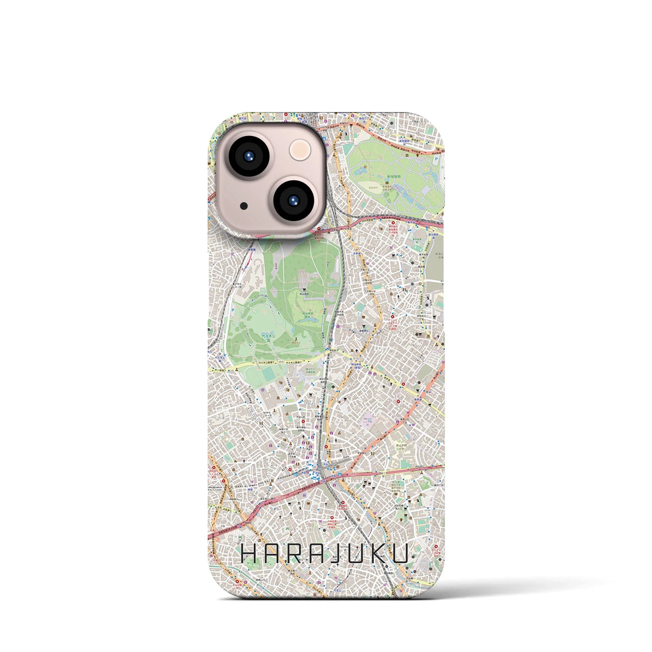 【原宿(東京都)】地図柄iPhoneケース(バックカバータイプ)