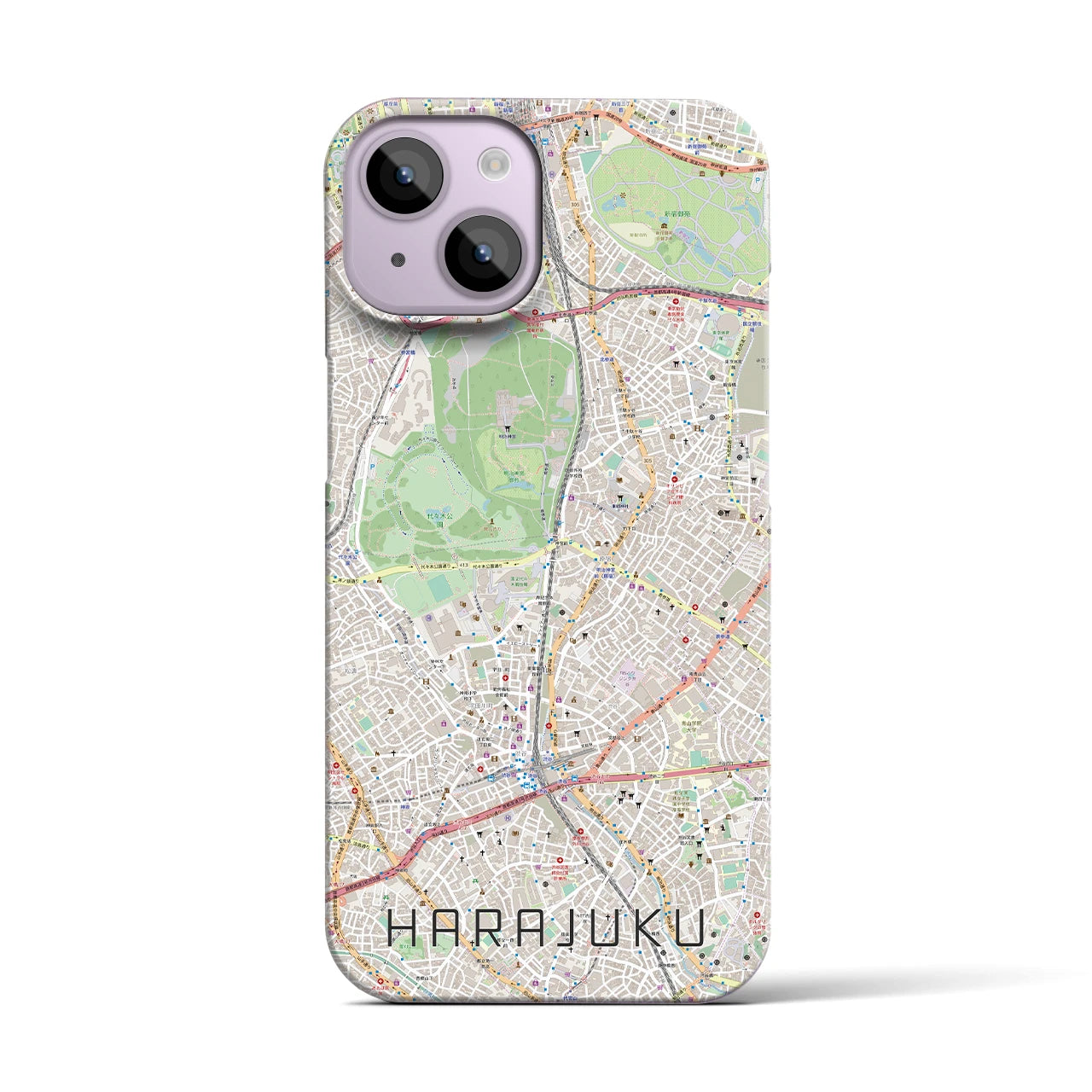 【原宿(東京都)】地図柄iPhoneケース(バックカバータイプ)