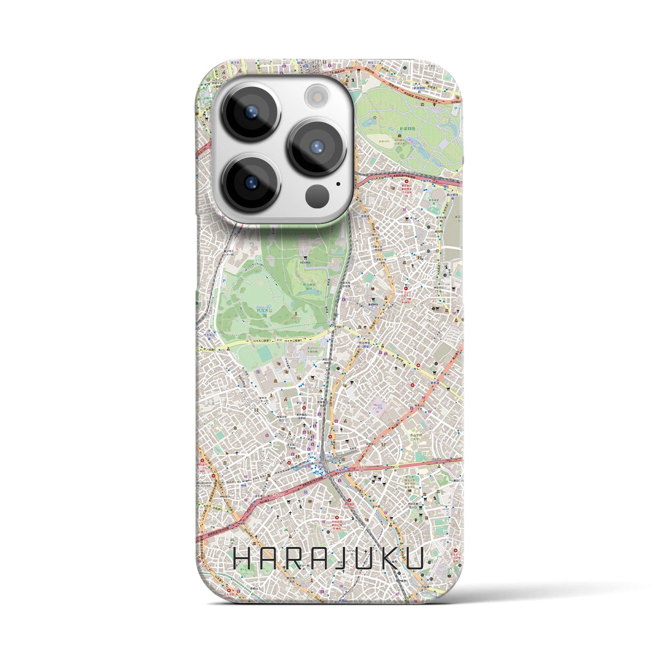 【原宿(東京都)】地図柄iPhoneケース(バックカバータイプ)