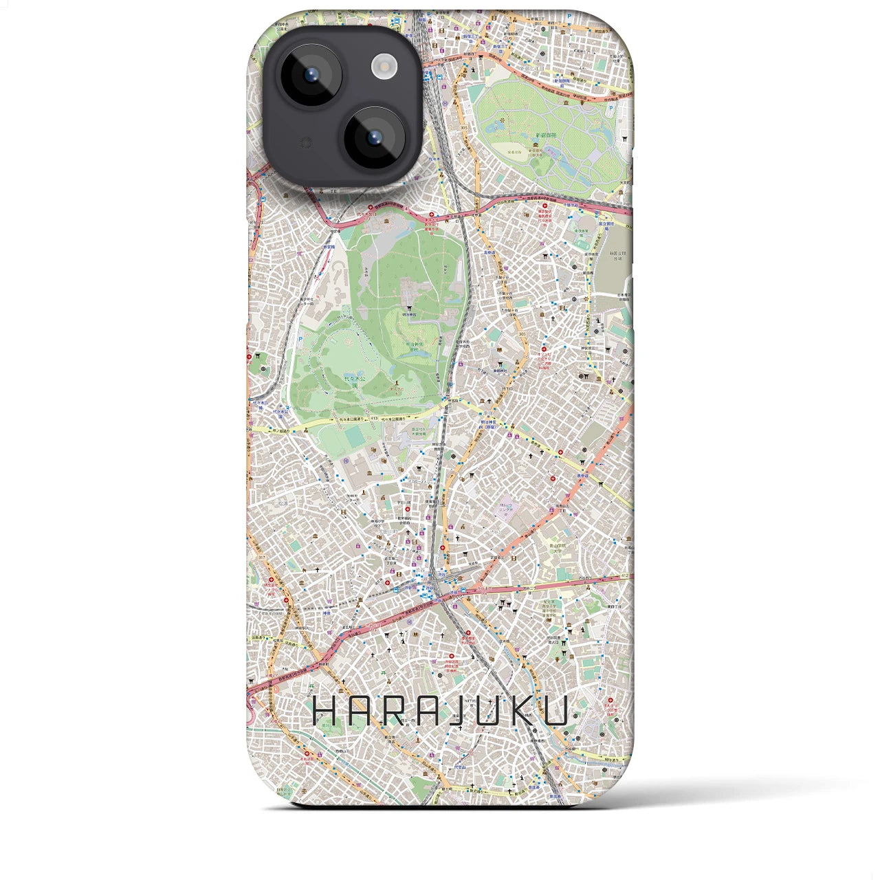 【原宿(東京都)】地図柄iPhoneケース(バックカバータイプ)